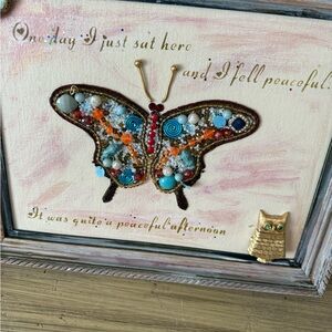 Mixed Media Butterfly and Jewelry Assemblage Art